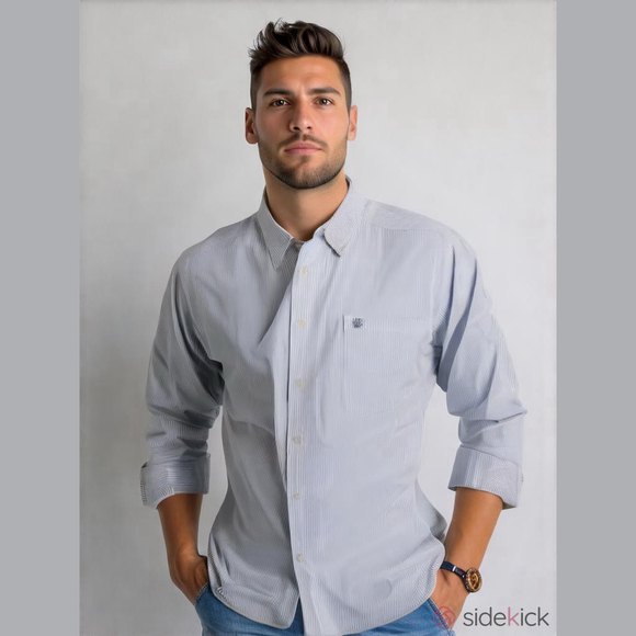 Ariat Other - Men's Ariat Shirt, Blue & White Striped, Size XL